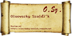Olsovszky Szalók névjegykártya